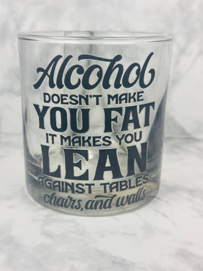 Alcohol Makes you Lean Marbled Cognac Glass
