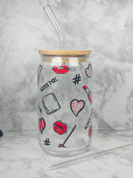 Kiss Meeeee Glass Tumbler